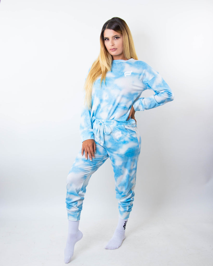 Tie-Dye Two Piece Pants Set | Sky Blue