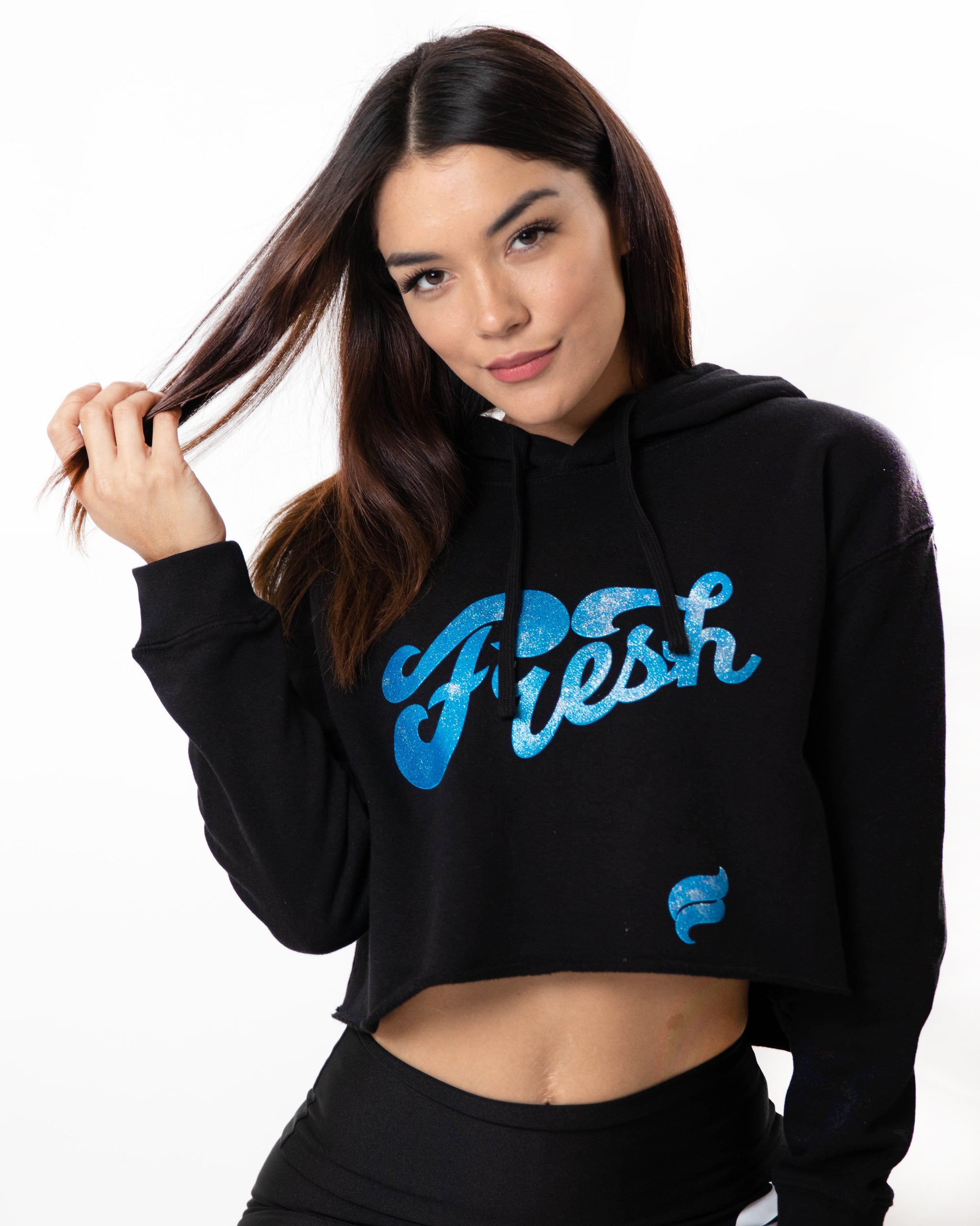 Fresh Cropped Hoodie - Blue