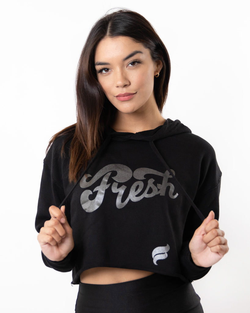 Fresh Cropped Hoodie - Grey